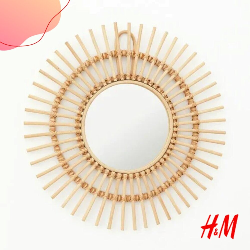 🆕 ☀️ Mirror with Rattan Frame